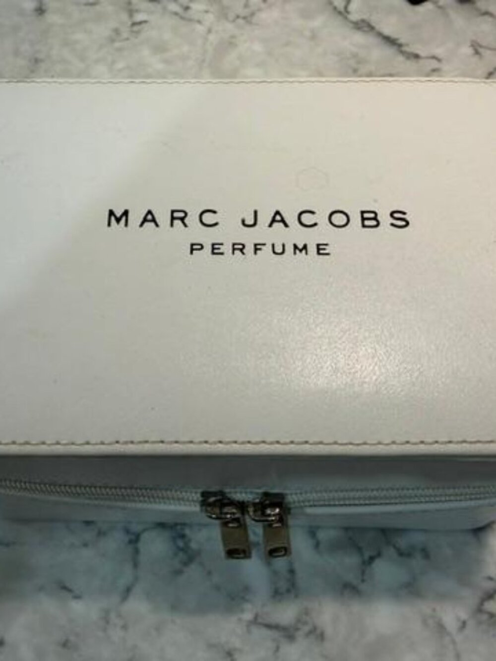 Marc Jacobs Perfume Box Lined with Felt, Double Zipper Pulls, Solid Construction